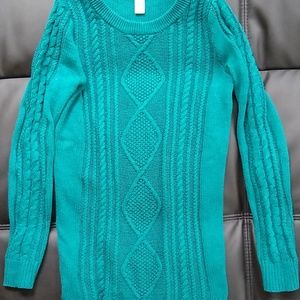 3/$20 Teal knitted heavy maternity sweater